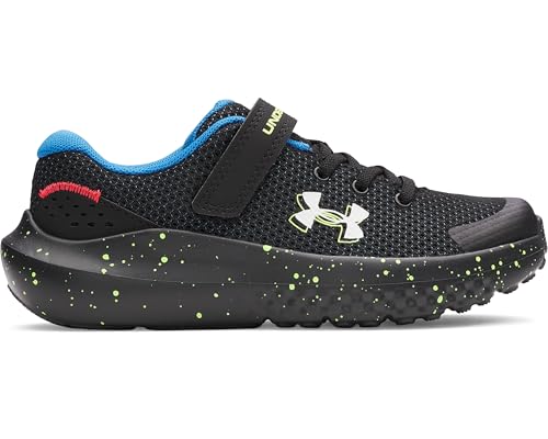 Under Armour Boys' Pre School Surge 4 Alternate Closure, (006) Black/High Vis Yellow/White, 2, US