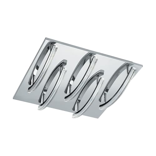 Plafonnier LED Pertini en acier chromé et aluminium au design épuré