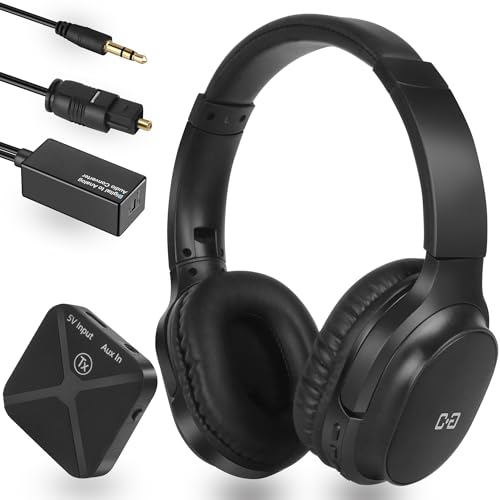 Wireless Headphones for TV Watching, 2.4G RF Headset for Seniors, Optical & 3.5mm...
