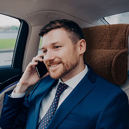 Weysat Neck Head Pillow for Recliner Chair Non Slip Fleece Adjustable Neck Roll Support Headrest Pillow for Travel Home Office Recliner Couch Sofa Armchair(Brown)