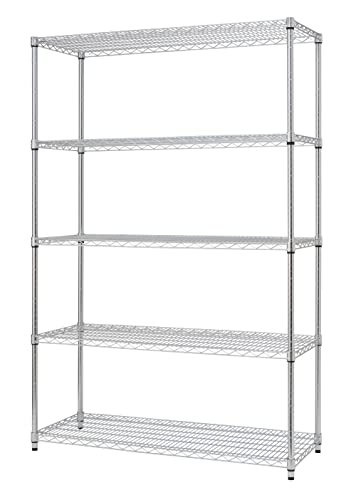 TRINITY TBFZ-0910 EcoStorage 5-Tier NSF Wire Shelving Rack, 48