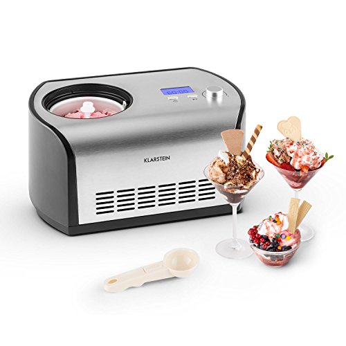 Klarstein Snowberry & Choc - Eismaschine, Speiseeismaschine, Eisbereiter, 135 Watt, 1,2 Liter Fassungsvermögen, Kühlhaltefunktion, Timer, Zubereitungszeit: 30-40 min, silber – Bild 6