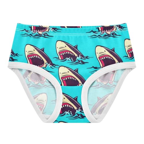 Cotton Girls Underwear Toddler Cute Cartoon Sharks Blue Cute Panties Girl Florals Undies Kids Briefs 2t