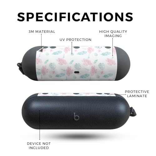 Image of Glossy Glitter Speaker Skin Compatible with Beats Pill (2024) - Paper Flowers - Premium 3M Vinyl Protective Wrap Decal Cover - Easy to Apply | Crafted in The USA by MightySkins