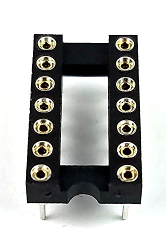 25PCS IC Sockets DIP-14 Machined Round Contact Pins Holes 2.54mm DIP14 DIP 14 eB