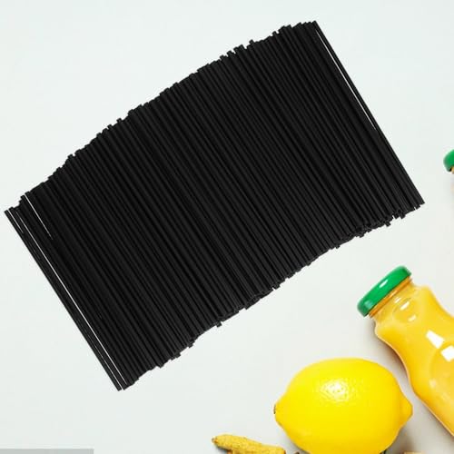 Pitillos plásticos negros desechables 13 cm pack 1000 miniatura 4
