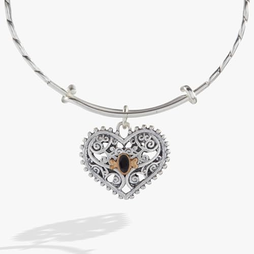Alex and Ani Antique Heart Charm Bangle2