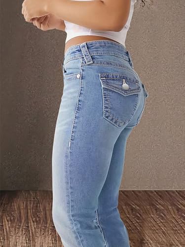 Image of Flamingals High Waist Boot Cut Jeans for Women Flare Denim Pants