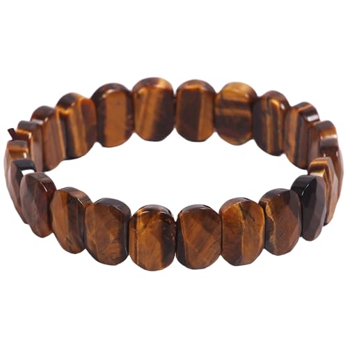 Image of Tiger Eye Bracelet for Men & Women | Natural Tiger Eye Healing Crystal Bracelet for Confidence, Protection & Positive Energy | Adjustable Reiki for Meditation, Chakra Balancing & Spiritual Wellness