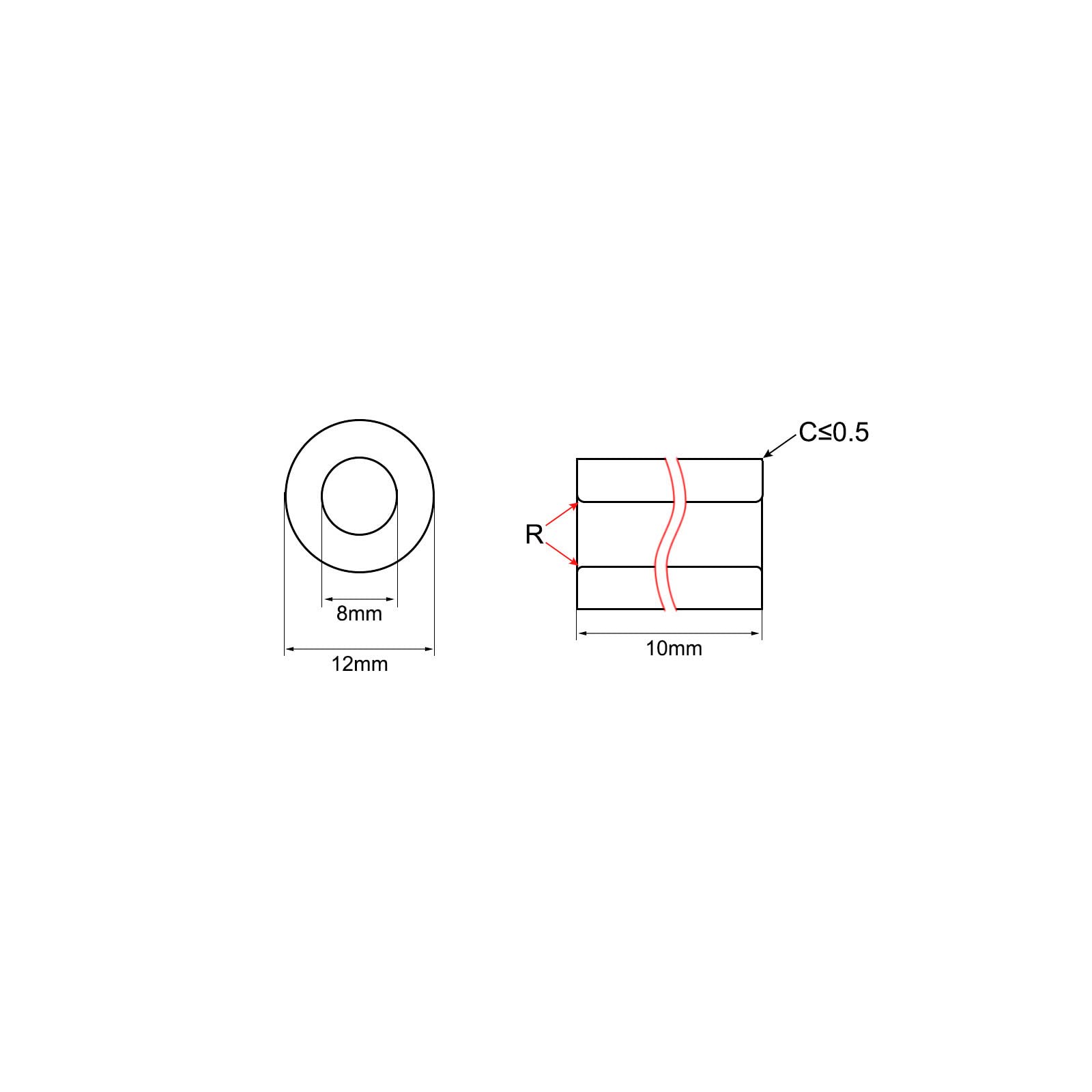 QUARKZMAN Boccole Autolubrificanti per Cuscinetti 8mm x 12mm x