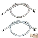 2 Piezas Latiguillos de Fontanería, Manguera Trenzada Acero Inoxidable G3/8 x M10, Latiguillos Grifería para Grifo de Cocina y Baño, Conexión Agua Fría y Caliente, Antifugas y Alta Presión 60 cm