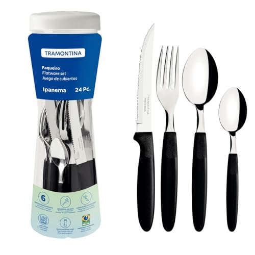 Faqueiro 24 Peças, Tramontina, Ipanema 23399091, Preto
