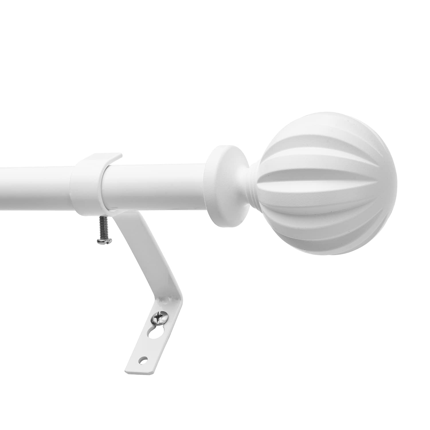 Photo 1 of 3/4 Inch Diameter Single Window Curtain Rod Set, 72 to 144 Inches, White