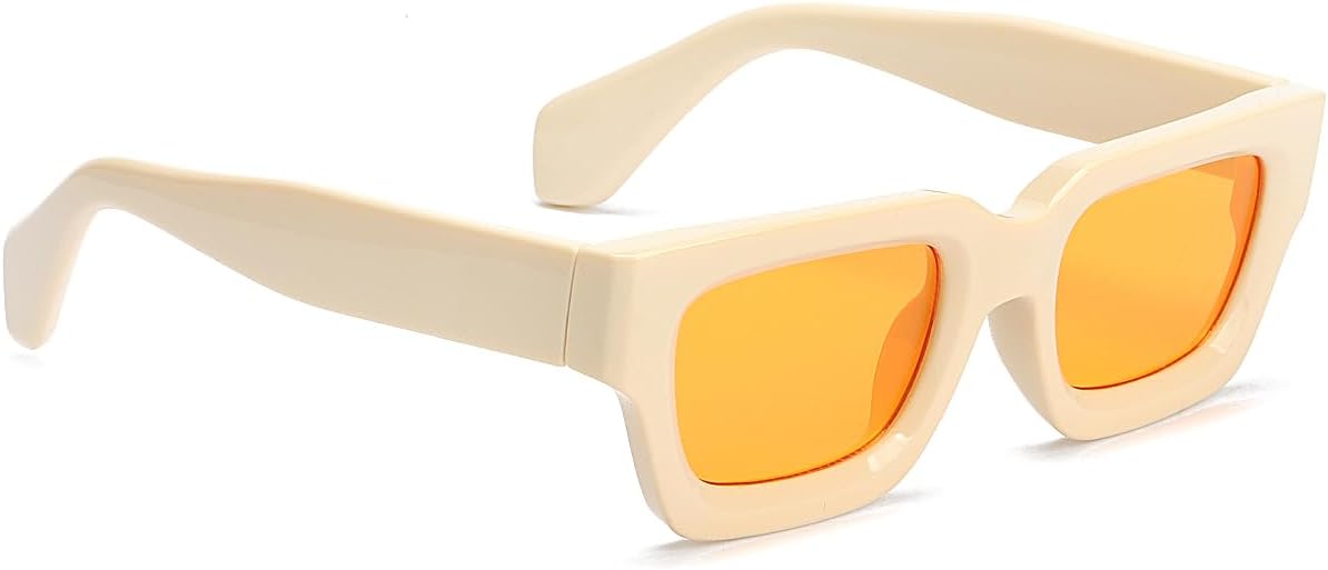 Trendy Square Sunglasses for Men Women Fashion Thick Rectangle Sun Glasses UV Protection Shades Designer Style