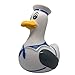 Produktbild Quietscheente Seemann 9cm Möwe Badeente Rubber Duck Wasserspielzeug Gummiente (Johnny McFly)