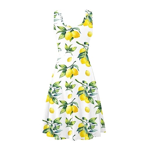 Image of Womens Plus Size Summer Dresses Halter High Waist Sleeveless Casual Midi Dress XS-4XL