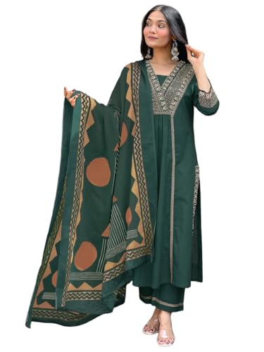 Image of ANNI Designer Women's Rayon Viscose Straight Printed Kurta with Pant & Dupatta Set | Ethnic 3-Piece Readymade Suit for Women | Elegant Festive & Office Wear Traditional Outfit