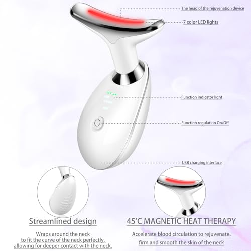 face and neck massager tool 7-in-1 color red-light-therapy wand for skin care