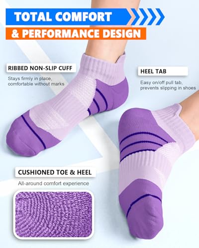 Image of 5 Pairs Copper Compression Socks for Women & Men - Ankle Plantar Fasciitis Arch Support Running Socks for Athletic