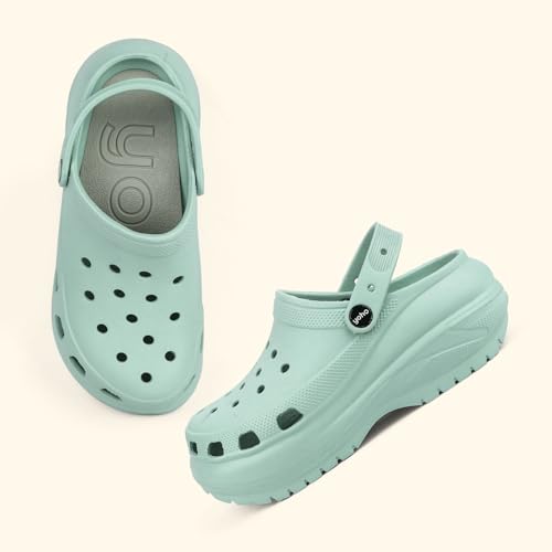 Image of YOHO Jumbo Clogs for Women & Girls | Lightweight & Waterproof Monsoon Footwear | Chunky Design with Back Strap Rainy Sandals