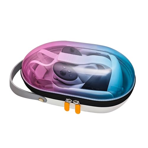 AWINNER Compatible for Meta Quest 3 Case,Hard Carrying Bag VR Headset Accessories,Ultra-Sleek Colorful Design for Travel (Gradient Color)