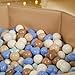 TRENDPLAY Ball Pit Balls Stars : Different Shapes - Mix Stars Shapes for Kids, Perfect for Parties, Pink Green Blue White Gray 50 100 200 500 Pack (Cream Blue+ Coffee+ Beige,50)