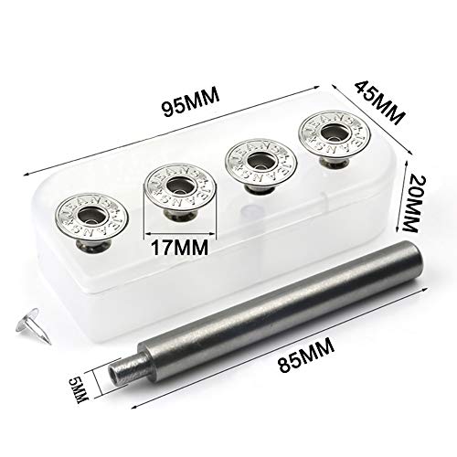 20 Pieces Jeans Button Tack Buttons Snap Fastener Press Studs Metal Replacement Kit With Storage Box, Diameter 17Mm(0.67 Inch) (Style 1) #TOP1