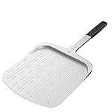Honsdom Pizzaschaufel Perforiert mit Großer Fläche-30,5cm x 39,6cm, Pizzawender 12 zoll, Pizzaschieber aus Hart Eloxiertes Aluminium - Ideal für Pizzaofen und Grill