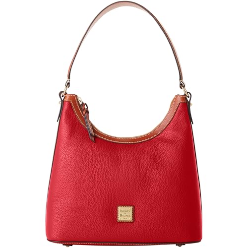 Dooney & Bourke Shoulder Bags, Pebble Grain Leather Hobo Purses for Women - Red