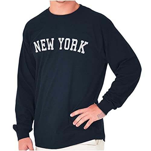 New York Simple Traditional Classic Long Sleeve Tshirt Men Women