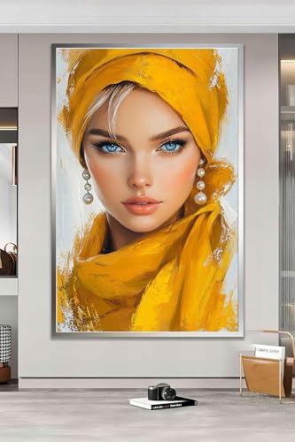 Tableau femme yeux bleus une décoration murale poétique et élégante