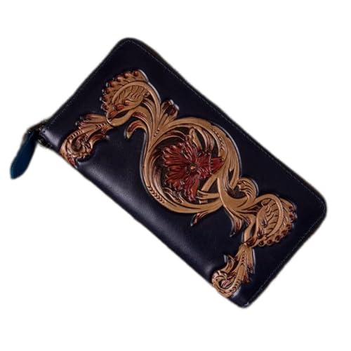 Long Ladies Wallet Large Capacity Clutch Bag Personalized Pattern Casual Wallet Retro Clutch (Color: C, Size: 19.5 * 2.5 * 10cm) (D 19.5 * 2.5 * 10cm)