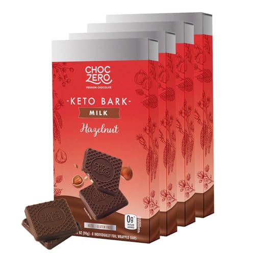 ChocZero Milk Chocolate Hazelnut Bark, No Added Sugar, Low Carb, ...