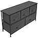 Sorbus Dresser with 5 Drawers - Storage Chest Organizer Unit with Steel Frame, Wood Top, Easy Pull Fabric Bins - Long Wide TV Stand for Bedroom Furniture, Hallway, Closet & Office Organization