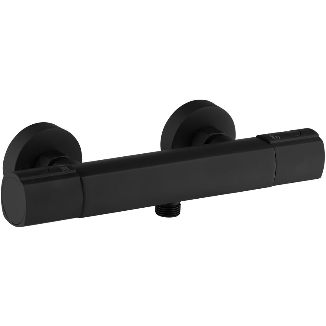Essebagno Carra bateria prysznicowa termostatyczna, czarna, czarna