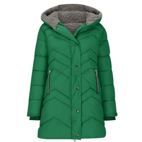 Womens Winter Jackets Thicken Warm Fleece Lined Hood Zip up Long Sleeve Puffer Jacket Casual Cozy Thermal Padded Coat2