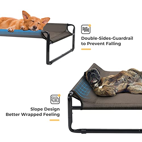 Veehoo Original Cooling Elevated Dog Bed, Outdoor Raised Dog Cots Bed For Large Dogs, Portable Standing Pet Bed With Washable Breathable Mesh, No-Slip Feet For Indoor Outdoor, Xx-Large, Brown, Cwc2201 #TOP1