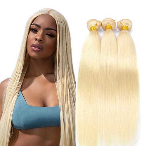 613 Blonde Remy Hair Bundles 9A Grade Brazilian Virgin Hair Blonde Straight Hair Weave 3 Bundles Unprocessed Virgin Remy Hair Bundles 22 24 26 inch
