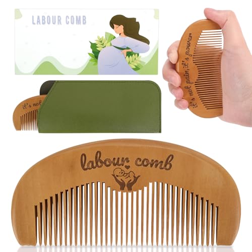 Kaempe Labour Birthing Comb Wooden Birth/Wave Comb Labour/Postpartum Essentials Perineal Massage Tool Hospital Bag Essentials After Birth for Mum