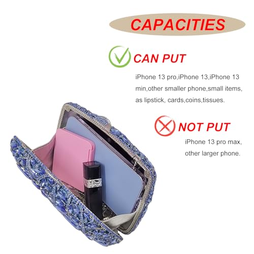 Image of Colorful Crystal Clutch Box Handbag Women Sparkling Evening Bags for Wedding Party Prom Purse