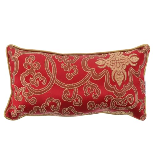 DIYEAH Cojín de Pulso Medicina Tradicional China para Diagnóstico Preciso, Almohada de Mano para Tomar el Pulso, Soporte de Muñeca en Seda Color Rojo, Uso en Clínicas y Viajes