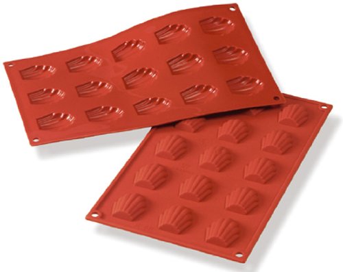 Flexible Bakeware: Madeleine 0.34 Oz, 1.73" x 1.34" x .39" Deep, 15 Cavities