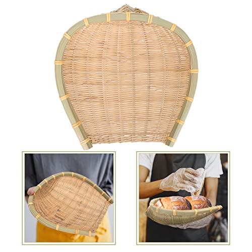 Ganazono Woven Wooden Basket Natural Handmade Sieve Basket U Shape Bamboo Fruit Tray Basket Colander For Noodles Breakfast Drinks Snack 28X28Cm #TOP6