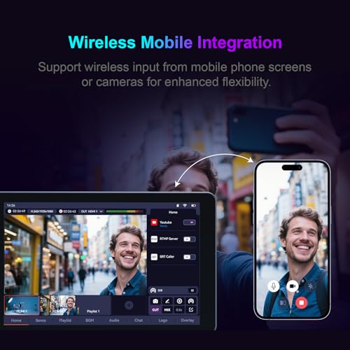 Image of Video Switcher Portable Multi-Cam Live Streaming Studio Built-in 8-Inch Touchscreen Support Live Streaming on App Directly Equipment NeoLIVE MD8