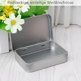 SSHUIKKAI 2 Stück Blechdose Mit Deckel, Metallbox Klein, Metalldose Mit Deckel, Blechdosen Mit Deckel, Metalldöschen Kleinen, für Süßigkeiten Und Kleinen Gegenständen(Silber)