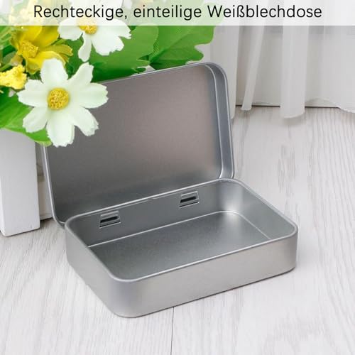 SSHUIKKAI 2 Stück Blechdose Mit Deckel, Metallbox Klein, Metalldose Mit Deckel, Blechdosen Mit Deckel, Metalldöschen Kleinen, für Süßigkeiten Und Kleinen Gegenständen(Silber)