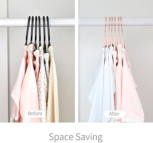 ManGotree Baby Velvet Hangers with Rose Gold Hook, Infant and Toddler Hangers, 28cm No-Slip Children Hangers, Ultra Thin Space Saving, Sturdy & Durable Kids Clothes Hangers 15 Pack (Light Pink)