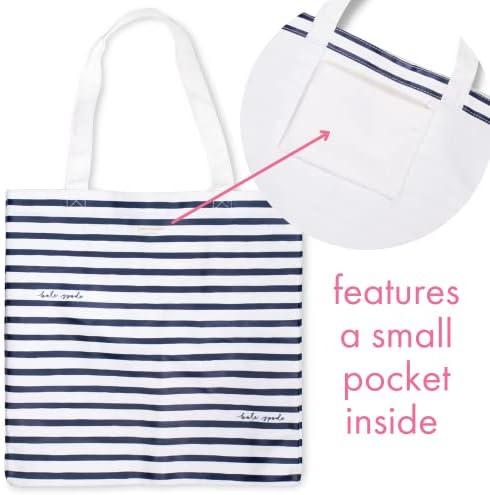 Kate Spade New York Canvas Book Tote, Large Shoulder Bag, Cute Tote for Beach or School