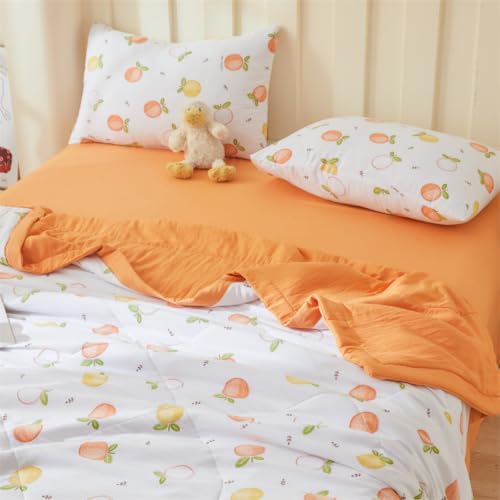 Odot Edredon Nordico Sin Funda 150 180 200, Edredón de Verano Lavable Sin Funda Ligera y Suave Transpirable Manta Refrescante Personas Colcha Acolchado para Cama (Cítrico Rojo,200x230cm)