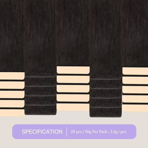 Image of DOORES Genius Tape in Hair Extensions Human Hair, 20 Inch 50g 20PCS